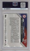 Aaron Judge from the 2024-25 Topps Now Off-Season set graded by PSA and given an overall grade of 10.