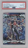 Michael Penix Jr. from the 2024 Panini Prizm set featuring a No Huddle parallel graded by PSA and given an overall grade of 10.