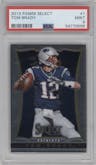 Tom Brady from the 2013 Panini Select set graded by PSA and given an overall grade of 9.