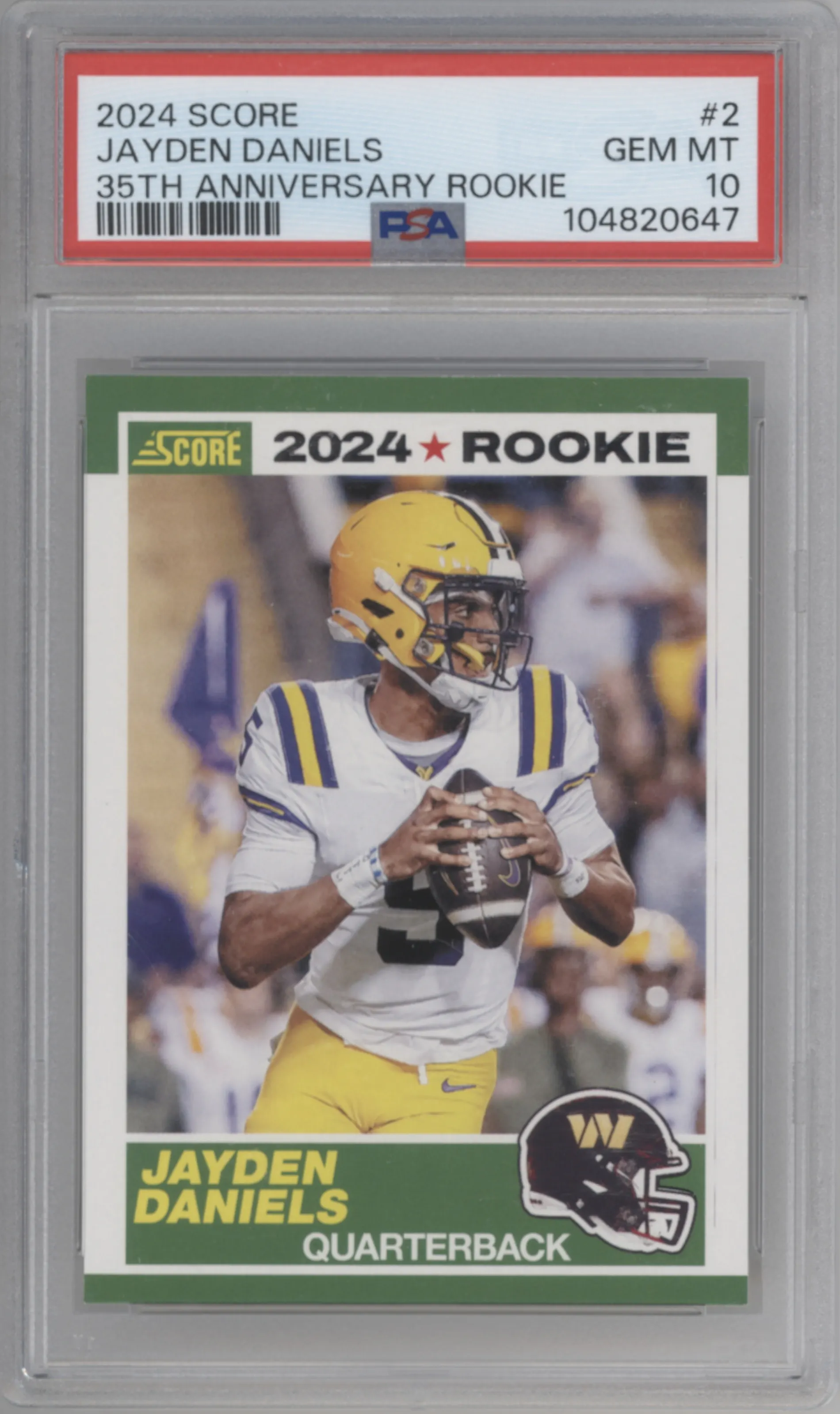 2024 Panini Score 35th Anniv.Rke. Jayden Daniels PSA 10