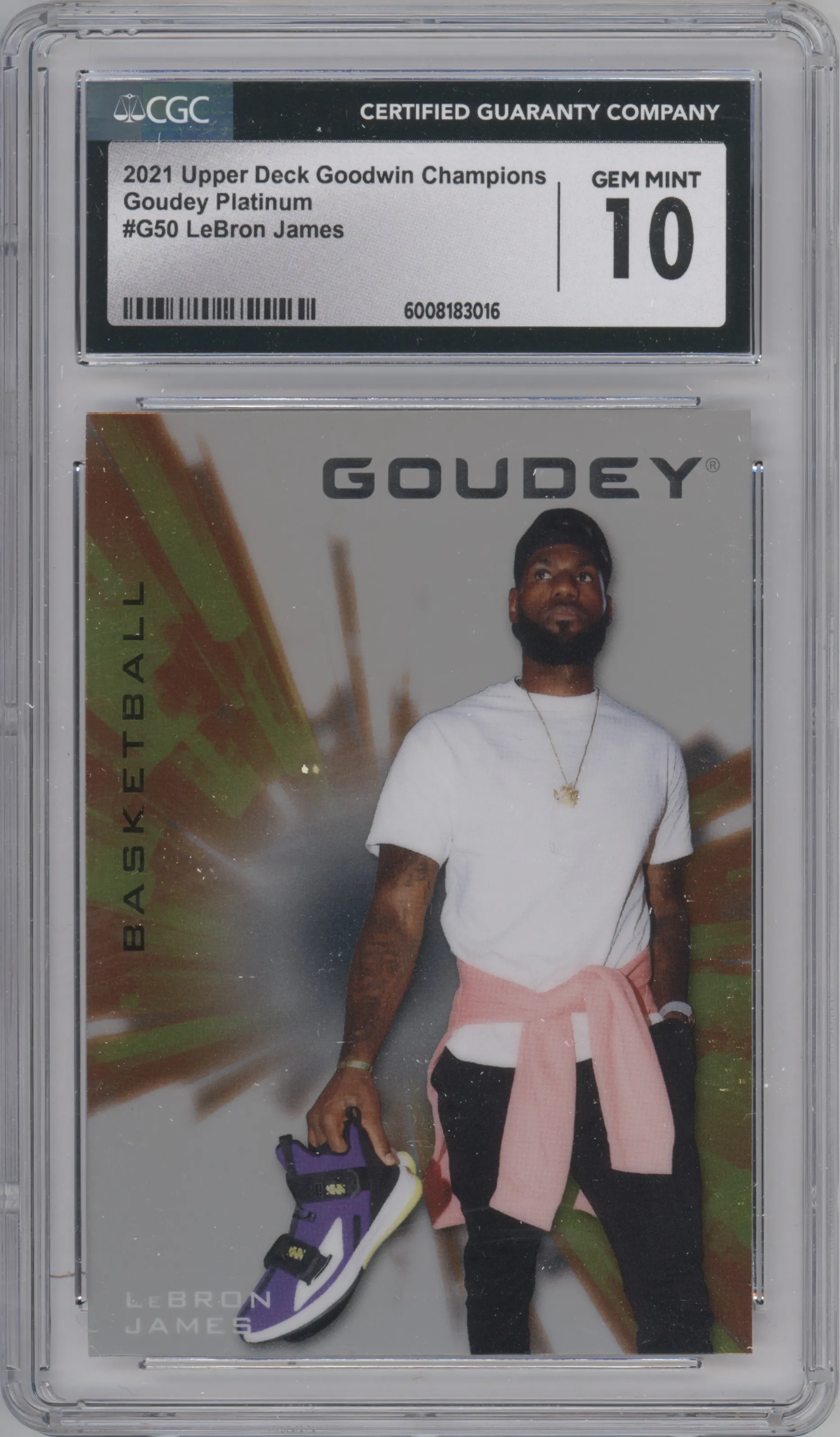 2021 Upper Deck Goodwin Champions Goudey Platinum LeBron James CGC 10