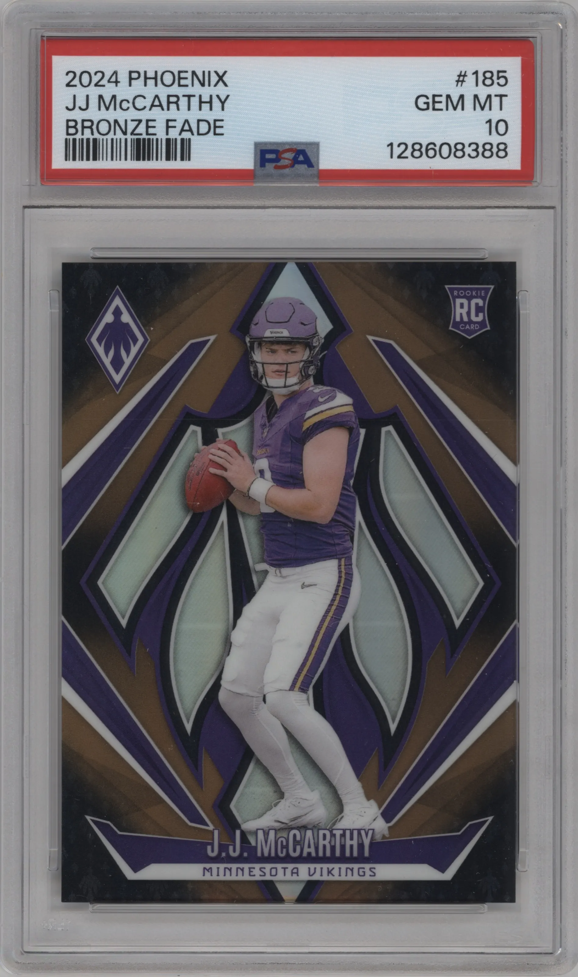 2024 Panini Phoenix J.J. McCarthy Bronze Fade PSA 10