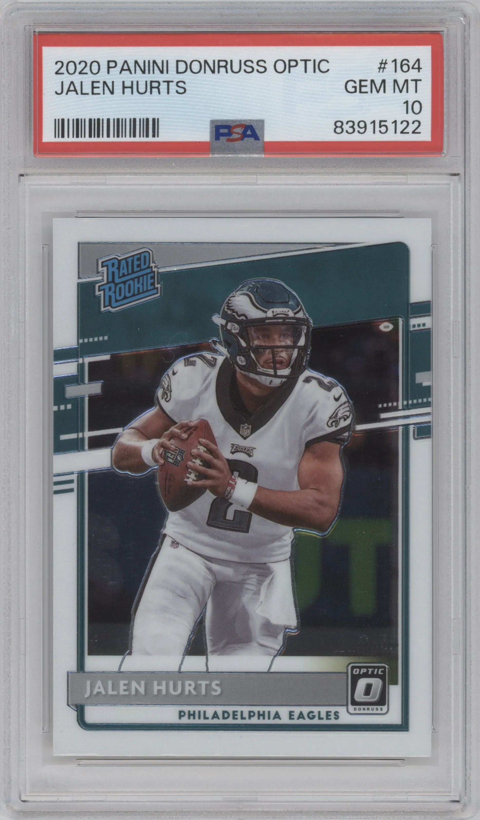 2020 Panini Donruss Optic Rated Rookie Jalen Hurts PSA 10