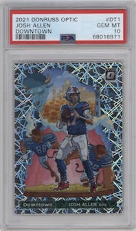 Josh Allen from the 2021 Panini Donruss Optic set graded by PSA and given an overall grade of 10.