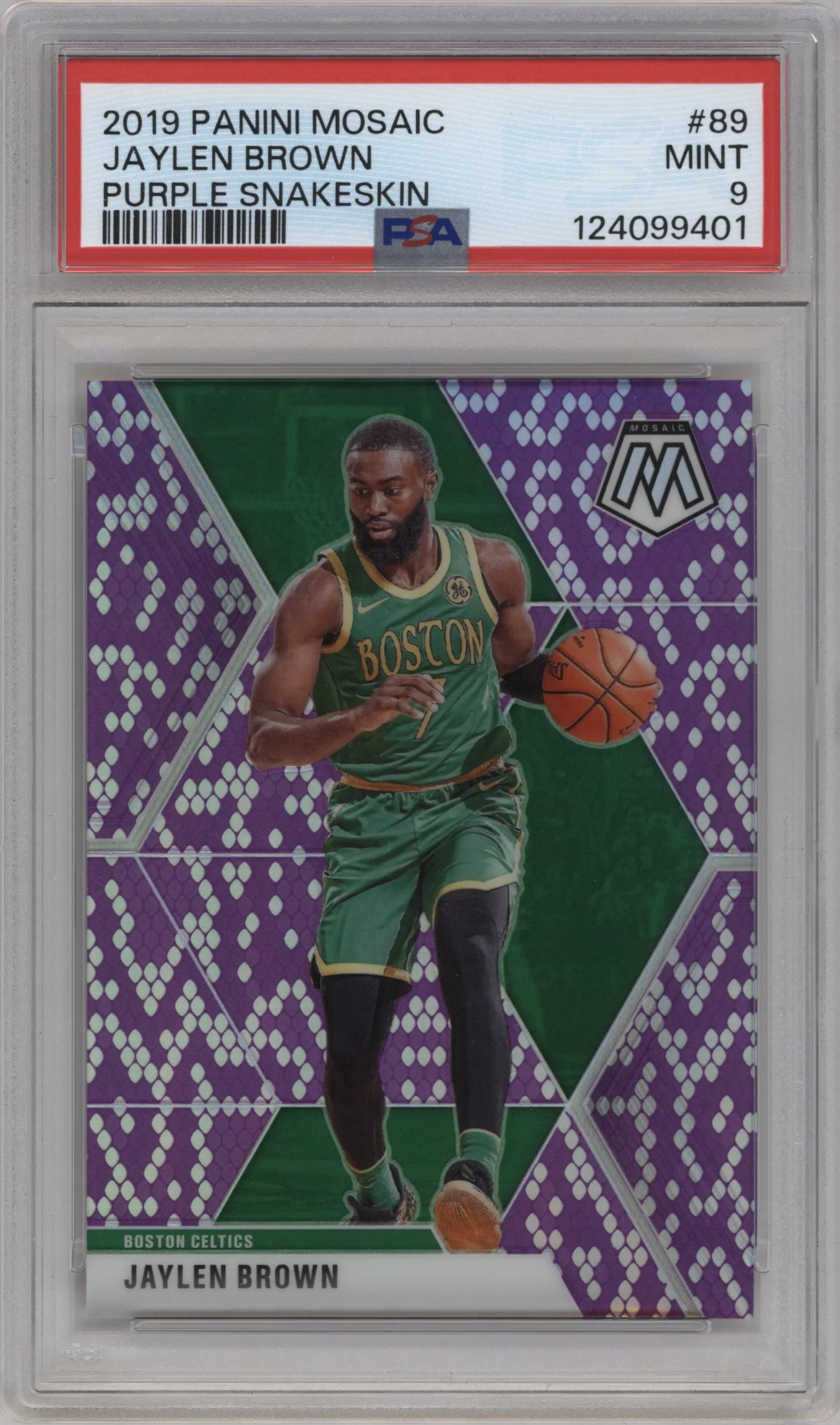 2019 Panini Mosaic Jaylen Brown Purple Snakeskin PSA 9