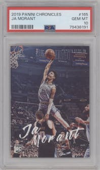 Ja Morant from the 2019-20 Panini Chronicles  set graded by PSA and given an overall grade of 10.