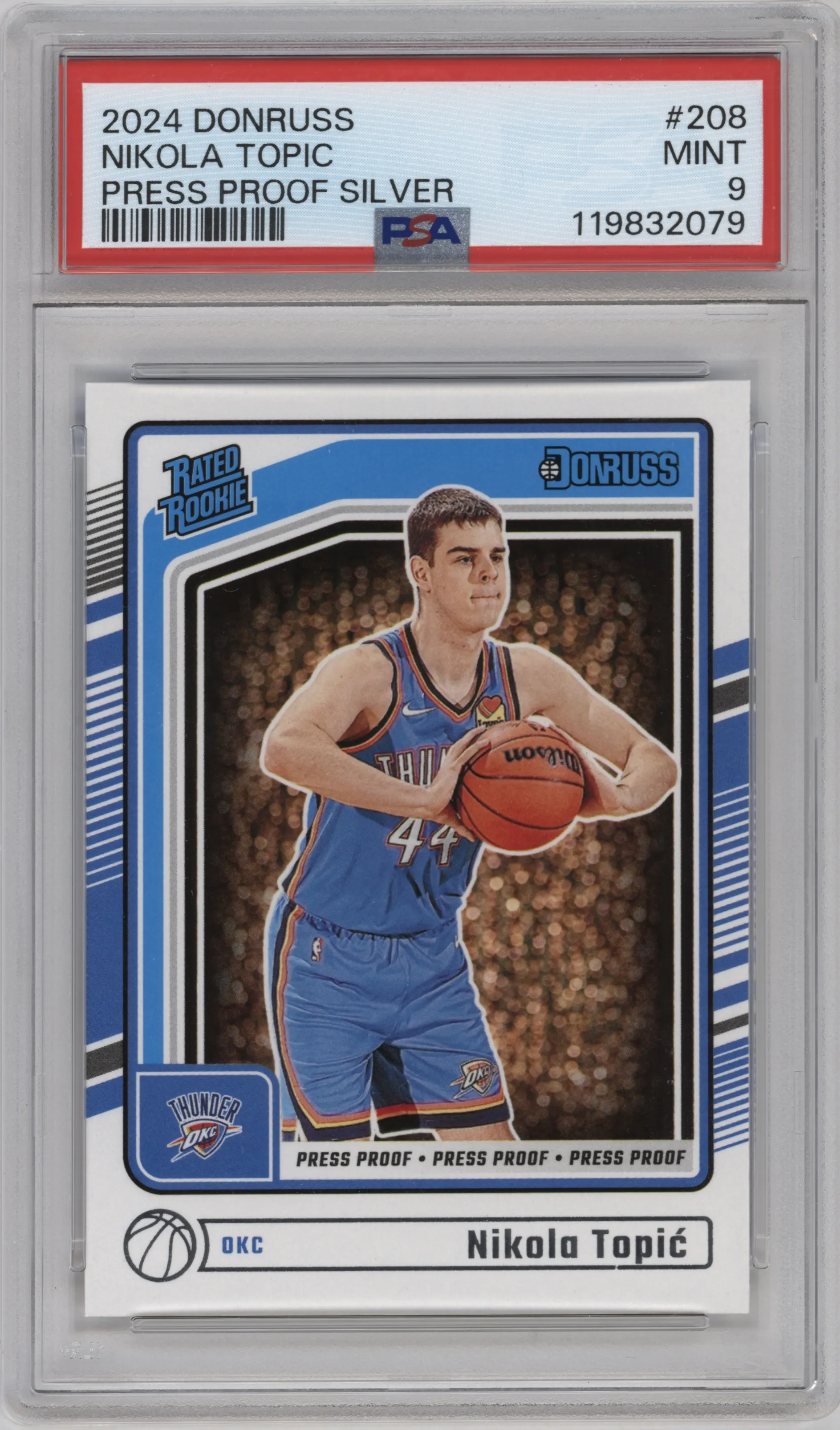 2024 Panini Donruss Rated Rookie Nikola Topic PSA 9