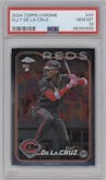 Elly De La Cruz from the 2024 Topps Chrome set graded by PSA and given an overall grade of 10.