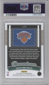 Jalen Brunson from the 2023-24 Panini One and One set graded by PSA and given an overall grade of 10.