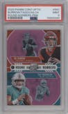 Joe Burrow/Tua Tagovailoa from the 2020 Panini Contenders Optic set featuring a Pink parallel graded by PSA and given an overall grade of 9.