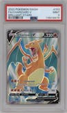 Charizard V from the 2022 Pokemon SWSH set graded by PSA and given an overall grade of 9.