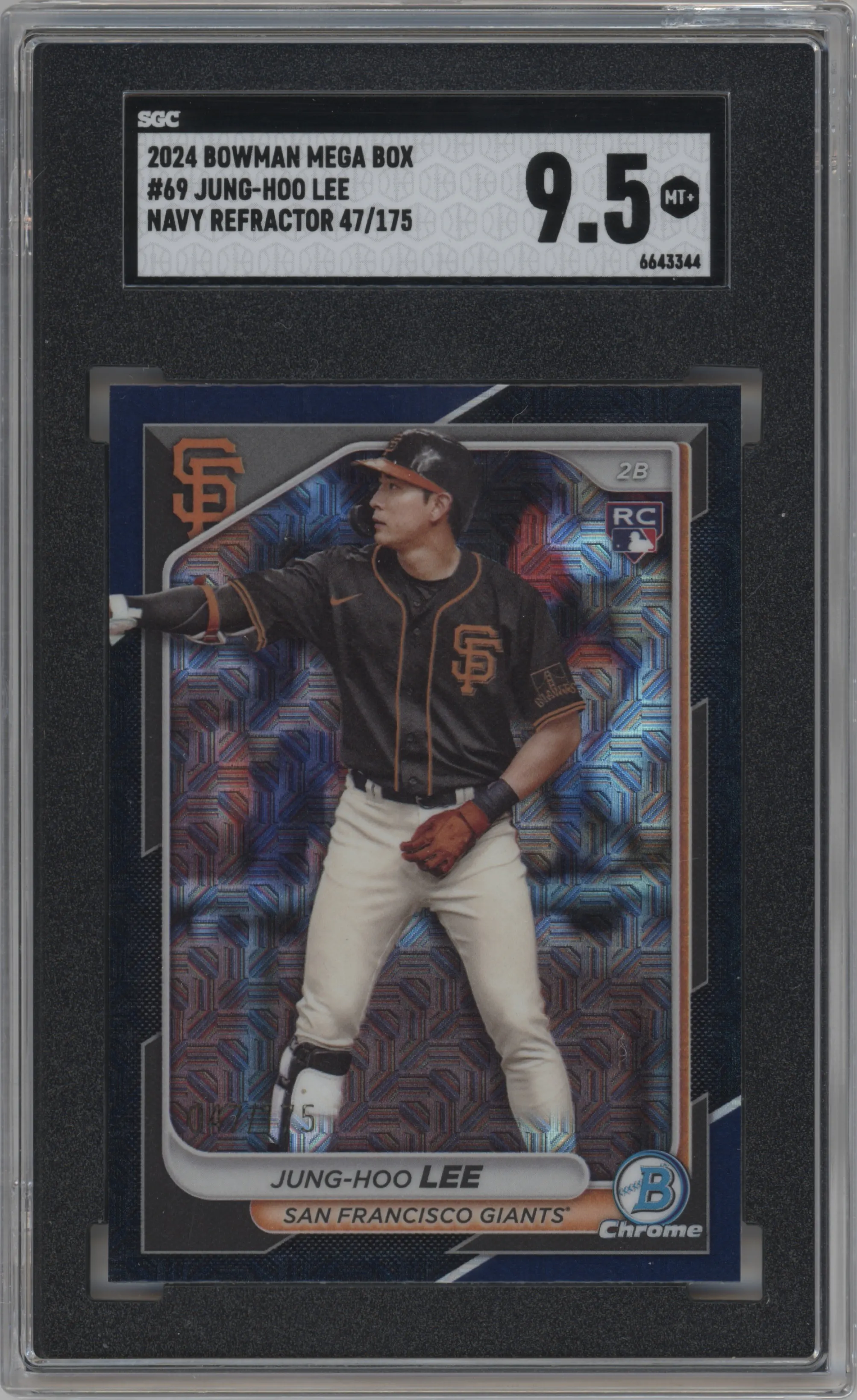 2024 Bowman Mega Box Jung-Hoo Lee Navy Refractor SGC 9.5