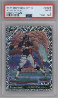 John Elway from the 2021 Panini Donruss Optic set graded by PSA and given an overall grade of 9.