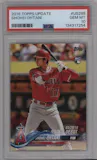 Shohei Ohtani from the 2018 Topps Update set graded by PSA and given an overall grade of 10.