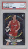 Caitlin Clark  from the 2024 Panini Prizm WNBA set graded by PSA and given an overall grade of 10.