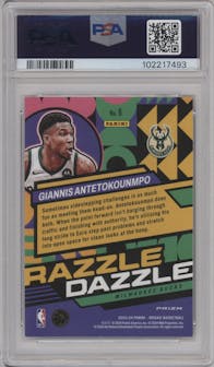 Giannis Antetokounmpo from the 2023-24 Panini Mosaic set graded by PSA and given an overall grade of 10.
