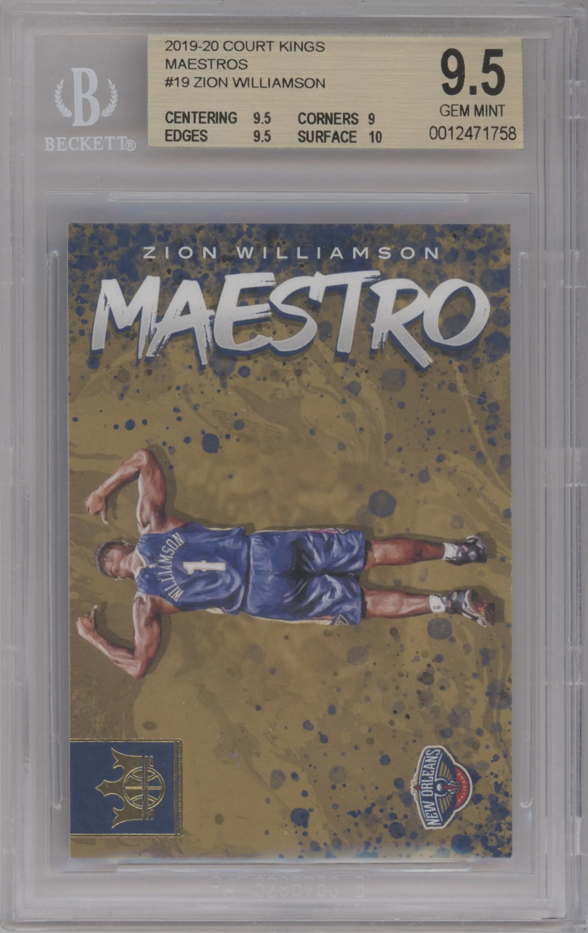 2019 Panini Court Kings Maestros Zion Williamson BGS 9.5