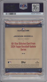 Jackson Merrill from the 2024 Topps Update set graded by PSA and given an overall grade of 10.