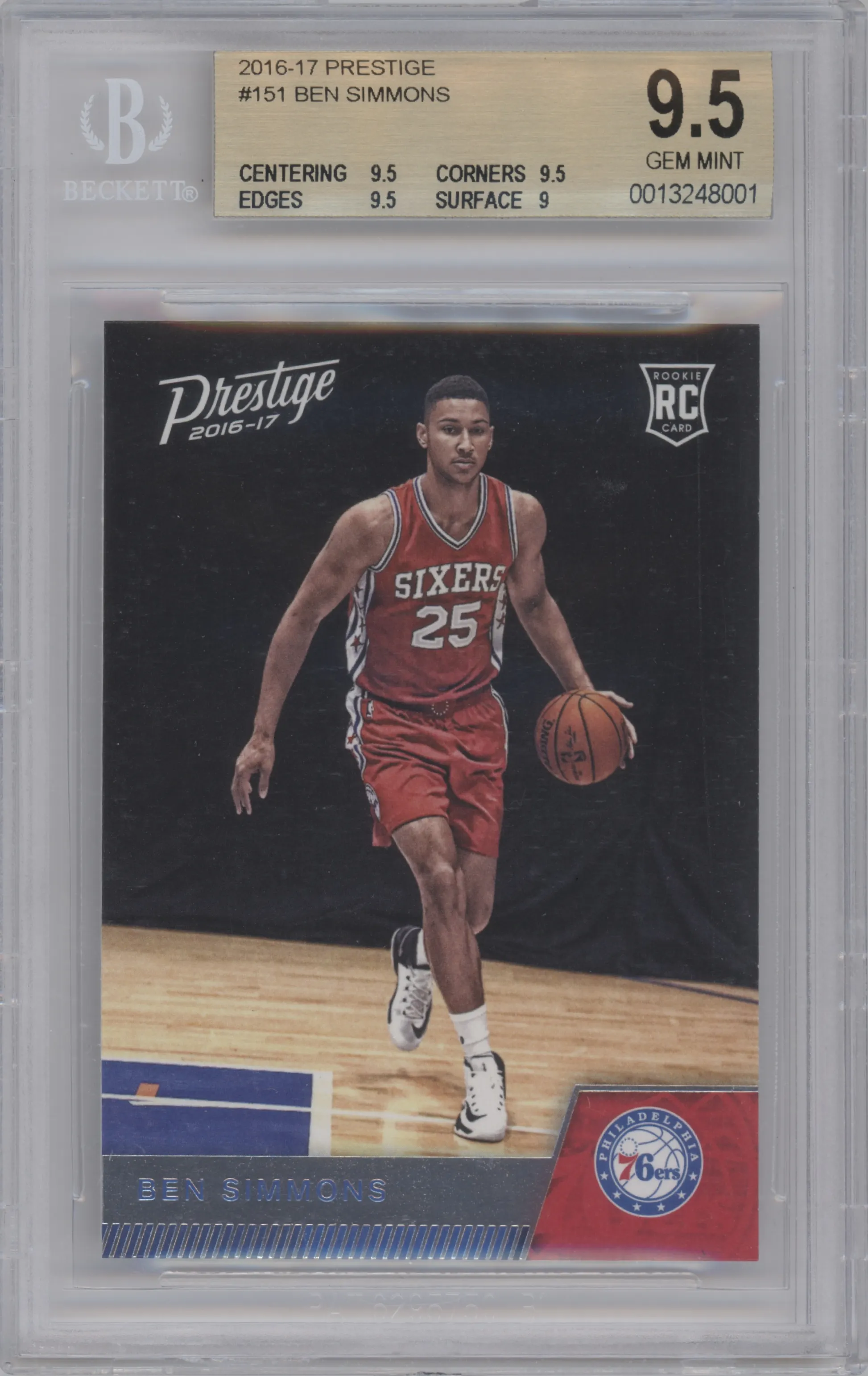 2016 Panini Prestige Ben Simmons #151 BGS 9.5