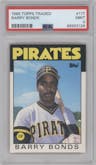 Barry Bonds from the 1986 Topps Traded set graded by PSA and given an overall grade of 9.