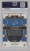 Sam LaPorta from the 2023 Panini Select set featuring a Disco Red parallel graded by PSA and given an overall grade of 10.