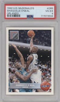 Shaquille O'Neal from the 1992-93 UD McDonald's set graded by PSA and given an overall grade of 4.