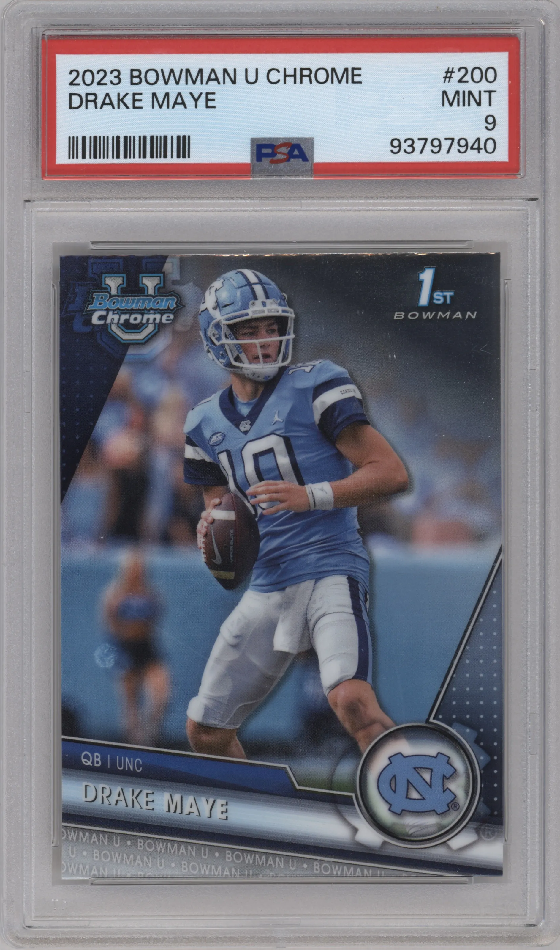 2023 Bowman Chrome University Drake Maye #200 PSA 9