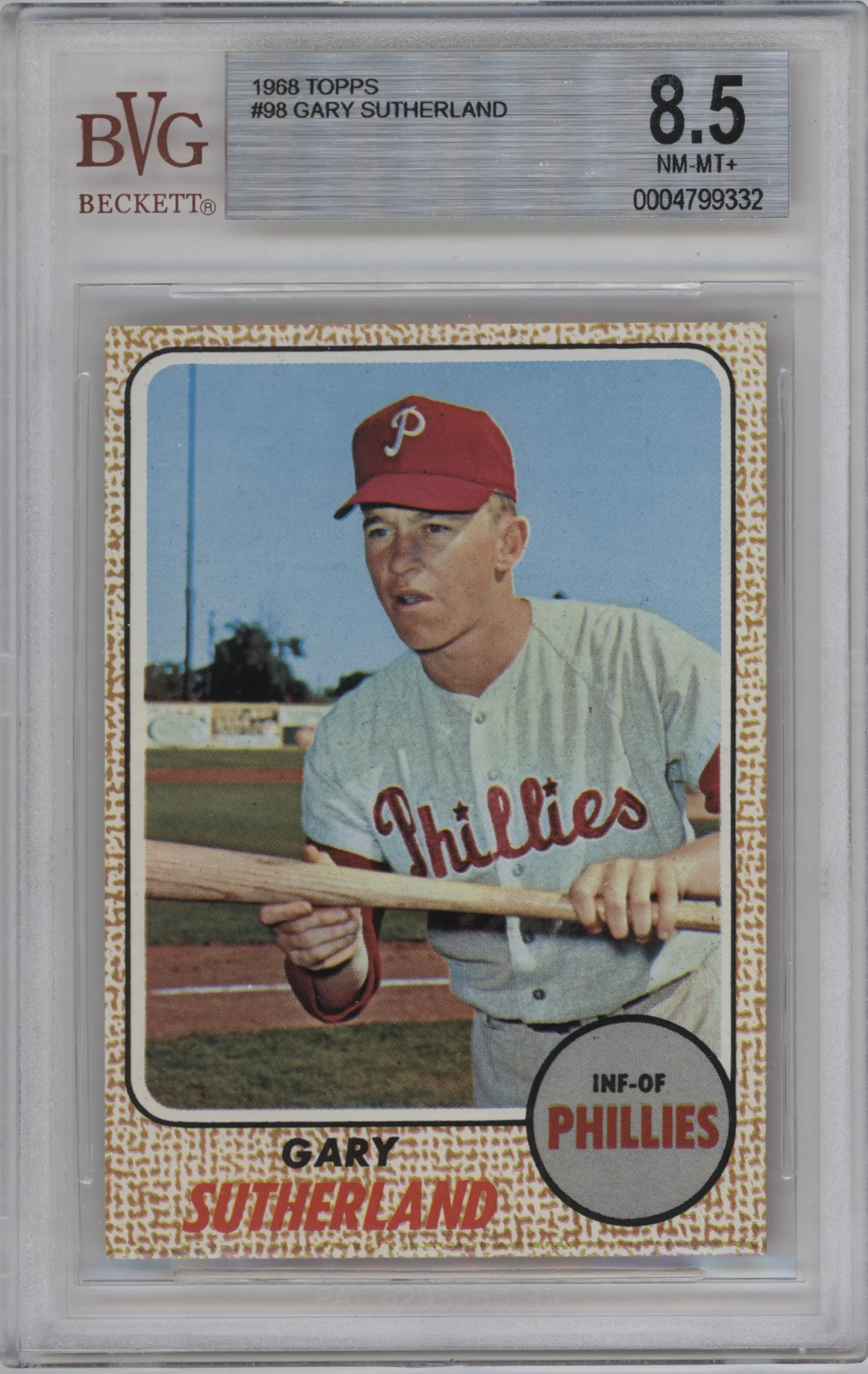 1968 Topps Gary Sutherland BGS 8.5