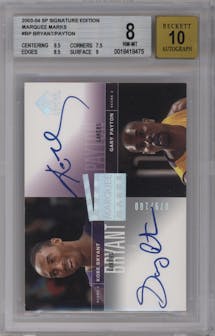 Kobe Bryant/Gary Payton from the 2003-04 SP Signature Edition set graded by Beckett and given an overall grade of 8.
