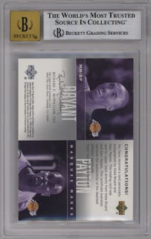 Kobe Bryant/Gary Payton from the 2003-04 SP Signature Edition set graded by Beckett and given an overall grade of 8.