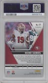 Deebo Samuel from the 2020 Panini Mosaic set featuring a Genesis parallel graded by PSA and given an overall grade of 10.