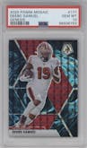 Deebo Samuel from the 2020 Panini Mosaic set featuring a Genesis parallel graded by PSA and given an overall grade of 10.