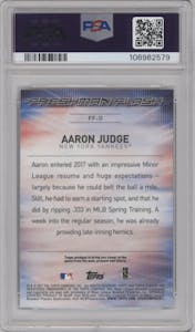 Aaron Judge from the 2017 Topps Chrome set graded by PSA and given an overall grade of 10.