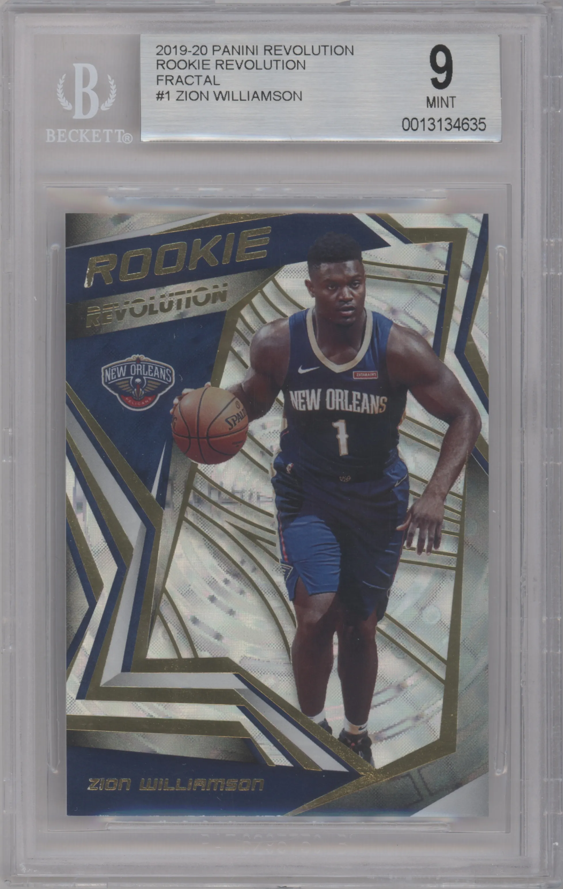 2019 Panini Revolution Rookie Revolution Zion Williamson Fractal BGS 9