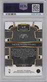 Victor Wembanyama from the 2023-24 Panini Select  set featuring a Blue Retail parallel graded by PSA and given an overall grade of 10.