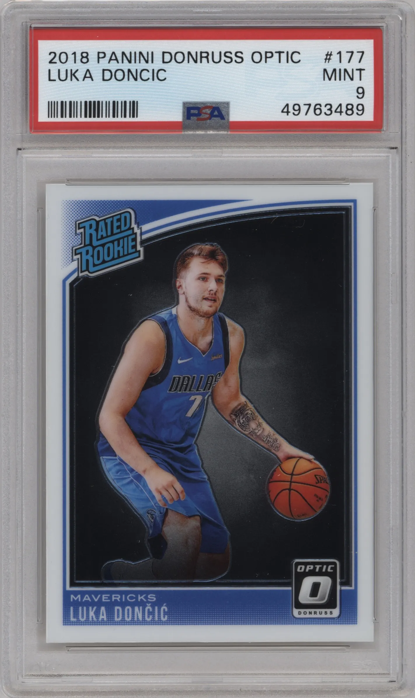 2018 Panini Donruss Optic Rated Rookie Luka Doncic PSA 9