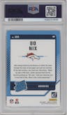 Bo Nix from the 2024 Donruss set graded by PSA and given an overall grade of 10.