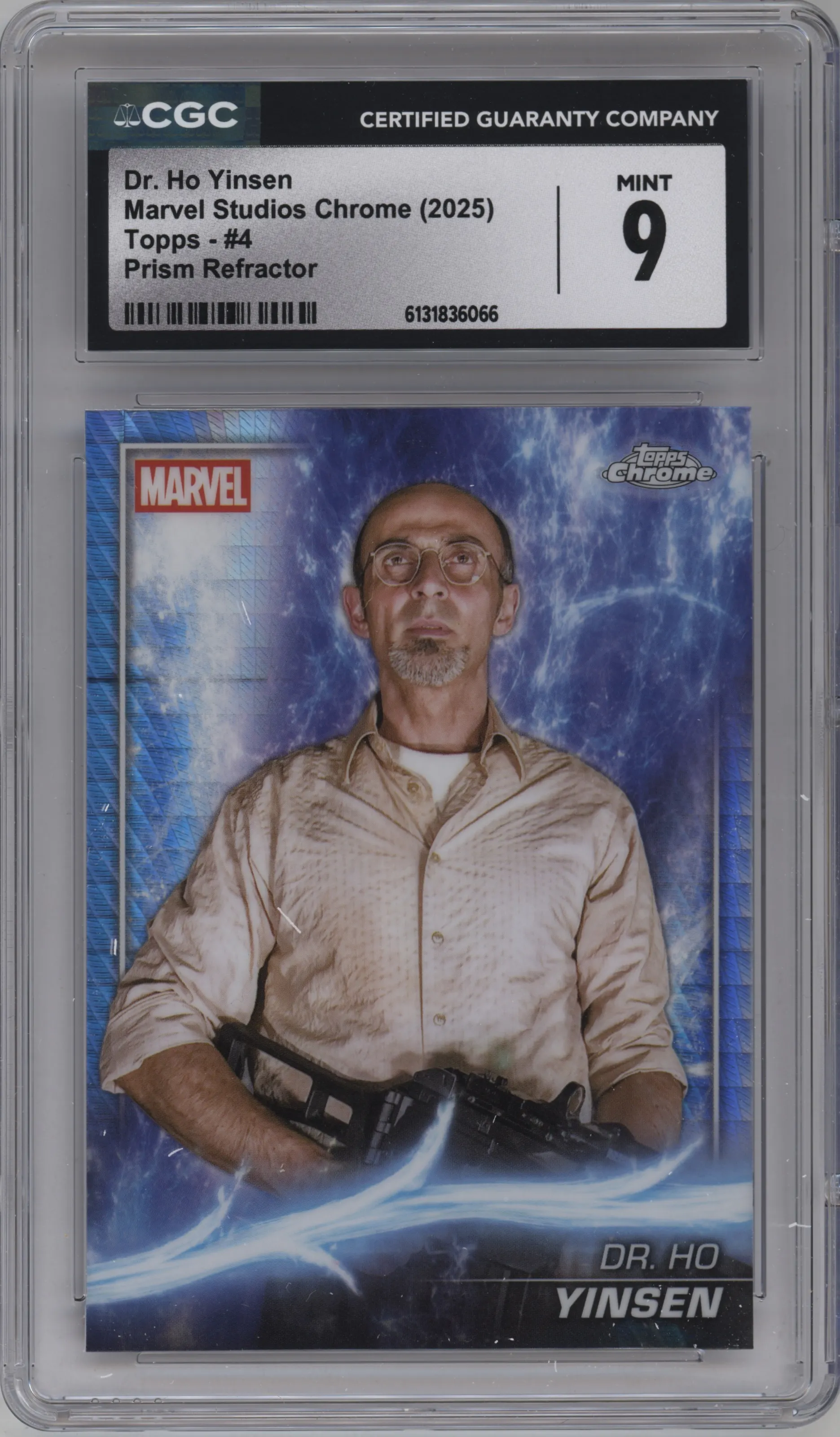 2025 Topps Chrome Marvel Studios Dr. Ho Yinsen Prism Refractor #4 CGC 9