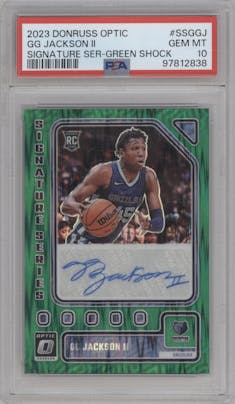 GG Jackson II  from the 2023-24 Donruss Optic set featuring a Green Shock parallel graded by PSA and given an overall grade of 10.