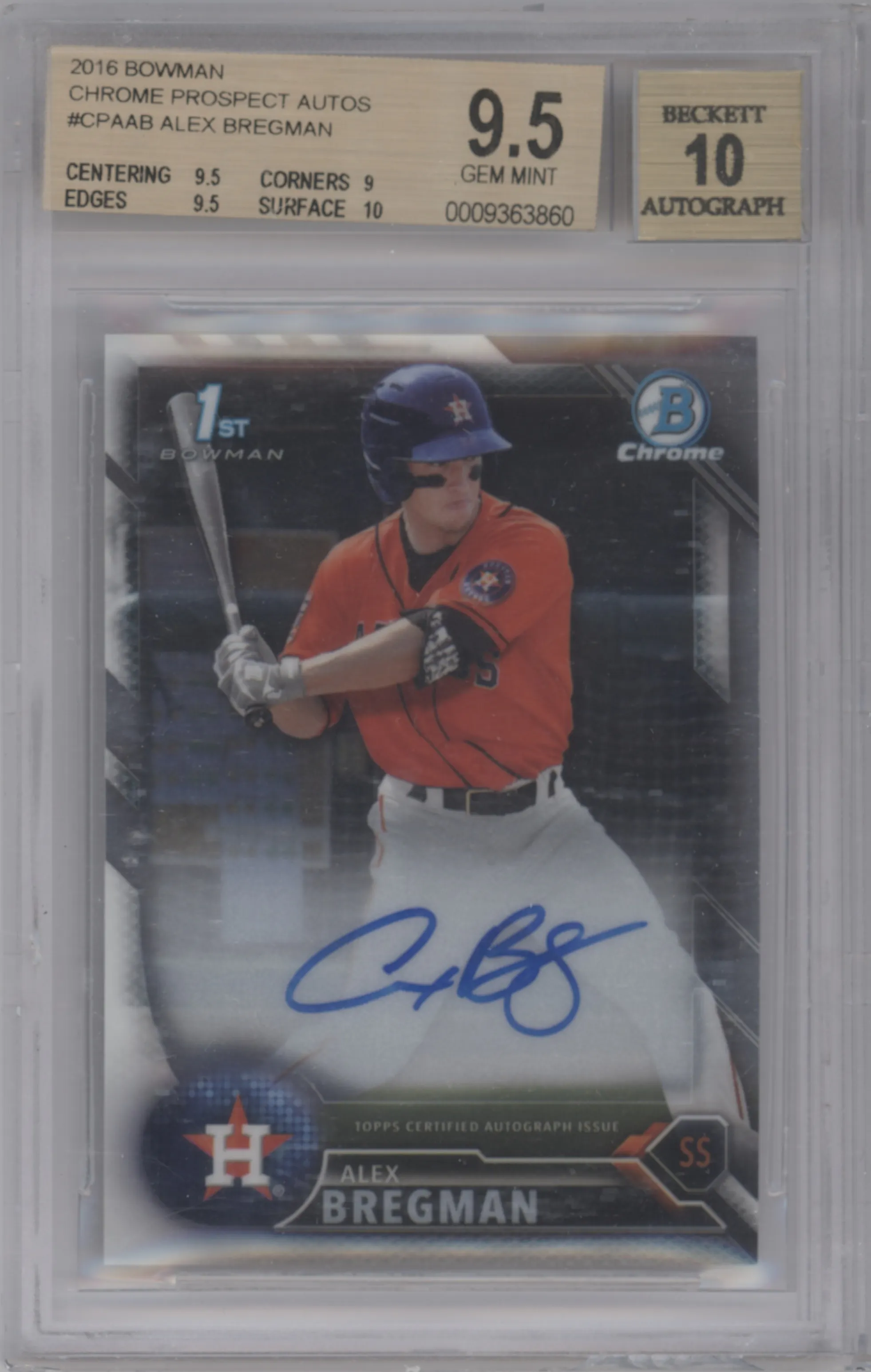2016 Bowman Chr.Pros.Auto Alex Bregman #CPA-AB BGS 9.5