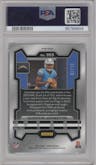 Quentin Johnston from the 2023 Panini Prizm set featuring a Blue Ice parallel graded by PSA and given an overall grade of 10.