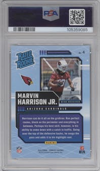 Marvin Harrison Jr. from the 2024 Donruss set graded by PSA and given an overall grade of 10.
