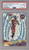LeBron James from the 2016-17 Panini Revolution  set featuring a Futura parallel graded by PSA and given an overall grade of 10.