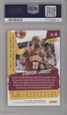 LeBron James from the 2016-17 Panini Revolution  set featuring a Futura parallel graded by PSA and given an overall grade of 10.