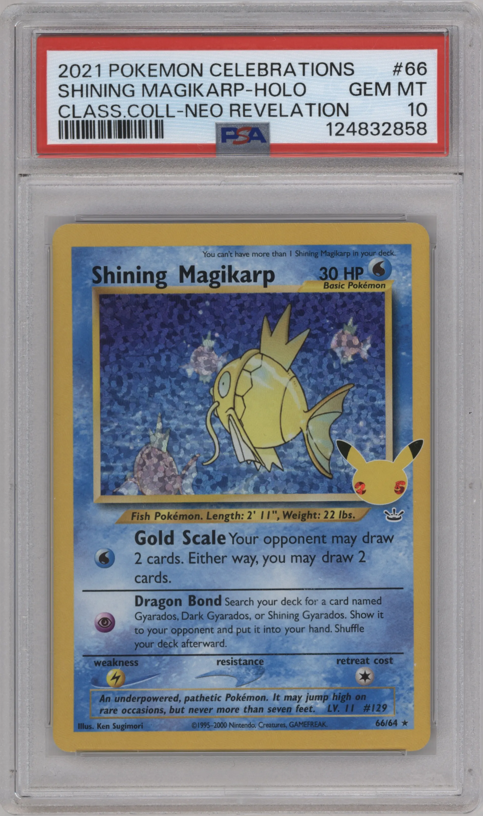 2021 Pokemon SWSH Celebrations CC Shining Magikarp Neo Revelation PSA 10