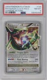 Rayquaza C LV. X from the 2009 Pokemon Platinum set graded by PSA and given an overall grade of 8.
