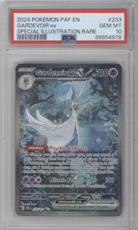 Gardevoir ex from the 2024 Pokemon SV set graded by PSA and given an overall grade of 10.
