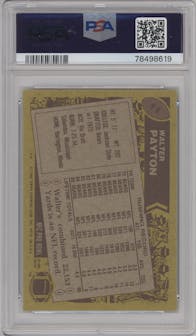 Walter Payton from the 1986 Topps set graded by PSA and given an overall grade of 8.