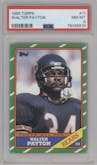 Walter Payton from the 1986 Topps set graded by PSA and given an overall grade of 8.