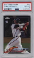 Ronald Acuna Jr. from the 2018 Topps Chrome set graded by PSA and given an overall grade of 10.